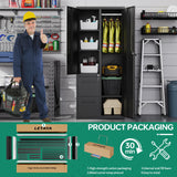 Letaya Metal Storage Cabinets with Drawers, Staff Locker with Lock Door and Shelves-Wardrobe Clothing/File/Tool Storage for Office, Home, School, Employee,Gym,Fire Department,Garage (Black) Letaya