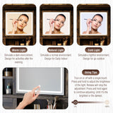 Captain Winters 42.13'' Farmhouse Makeup Vanity Desk with Sliding HD Mirror and Lights, Makeup Vanity with 4 Drawers & Cabinet, Farmhouse Vanity for Bedroom,Dark Barnwood Grey Captain Winters