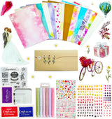 Card Making Supplies For Adults and Kids,Card Making Kits 14 Blank Greeting Cards and Envelopes with Colorpens and Stamp Set,DIY Greeting Card Set-Happy Birthday Mother's Day Thank You Christmas BOAJUNWU