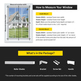 UNISHADES Cordless Blackout Roller Shades for Bedroom Windows, for Window Frame Size 31" W × 72" H White UNISHADES