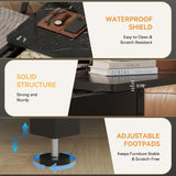 SmartEdge Coffee Table with Gun Safe with Biometric Lock, Lock Storage Table Designed for Firearms and Wine, Hidden Gun Storage for Jewelry Money Rifles Pistols and Ammo (Black Marble Wood) SmartEdge