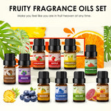 Fruity Fragrance Oil for Candle & Soap Making, INWICOPH Premium Essential Oils 5ml x 10 - Blueberry, Strawberry, Mango, Blood Orange, Essential Oil Diffusers for Home INWICOPH