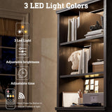 STO'SENSE 72.2" Tall Bookshelf & Bookcase with LED Lights, 6-Tier Bookshelf with Drawer and Open Shelves, Modern Display Storage Cabinet with Doors for Home Office, Living Room, Bedroom (1 Piece) STO'SENSE