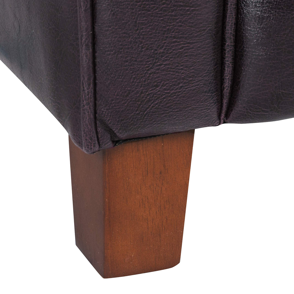HomePop Youth Leatherette Club Chair, Dark Brown HomePop