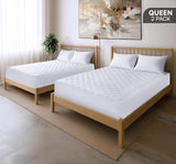 Utopia Bedding Queen 2 Pack Quilted Fitted Mattress Pad, Queen Size, Elastic Fitted Mattress Topper Protector and Cover Stretches up to 16 Inches Deep, Machine Washable (White) Utopia Bedding