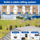 Muzata 120 Pack 1/8" Cable Railing Hardware Kit Swage Lag Screws Left and Right Handed Thread for Wood Post T316 Stainless Steel Deck Cable Railing System 60 Pairs CK17 Muzata