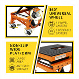 PENSUN Hydraulic Motorcycle Lift Table, 350 LBS Heavy Duty Ultra-Stable Motorcycle Scissor Jack Stand Fit for Motorcycle Dirt Bike ATV Motorcycle Bike, with Deck, J-Hooks, 4 Wheels PENSUN