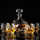 KANARS Crystal Whiskey Decanter Set, 27 Oz Emperor Decanter with Old Fashioned Glasses for Liquor Bourbon Scotch Tequila Snifter, Unique Christmas Gifts for Men Dad Grandpa Brother Adult KANARS