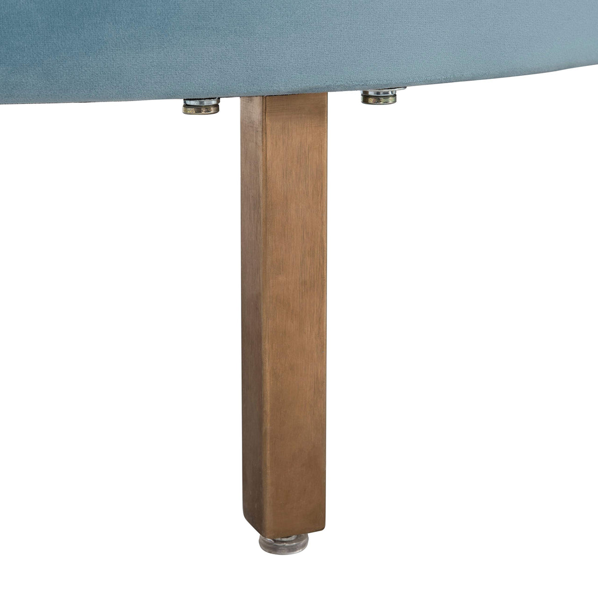 SAFAVIEH Couture Primrose Glam Light Blue Velvet Curved Sofa SAFAVIEH