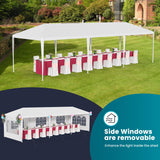 10’ x 30’ Party Tent Portable Outdoor Canopy Tent Sturdy Pop Up Gazebo with 5 Removable Walls Easy Assembly Outdoor Tents for Parties Wedding Event Backyard Patio, White PayLessHere