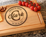 Personalized Wooden Cutting Board, Best Anniversary Gift for Couple, Personalized Name Gift for House warming, Wedding, Newly Married, Engagement, Kenzal Customized