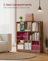 VASAGLE Custos Collection - Bookshelf, 3-Tier Bookcase, Book Shelf, Open Storage Shelf, 9.4 x 35.4 x 39.4 Inches, for Living Room, Home Office, Dining Room, Rustic Brown ULBC455K01 VASAGLE