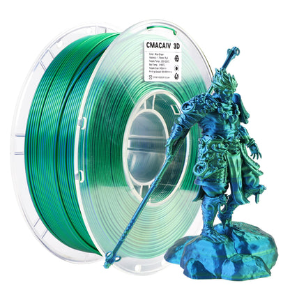 2024 Upgrade Silk PLA 3D Printer Filament, Dual Color Blue Green PLA 1.75mm, Shiny Multi Color Change Filament 3D Printing PLA Filament for Most FDM 3D Printer, +/-0.02mm, 1kg/2.2lb - WoodArtSupply