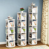 INTEXCA & DESIGN 6-Tier 360° Rotating Bookshelf - Space-Saving White Organizer for Home and Office INTEXCA & DESIGN