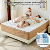 Niqooia Queen Size Mattresses, 12 Inch Hybrid Mattress in a Box, Memory Foam and Individual Pocket Springs, Soft and Breathable, Fiberglass Free, CertiPUR-US Certified, Cooling Queen Mattresses Niqooia