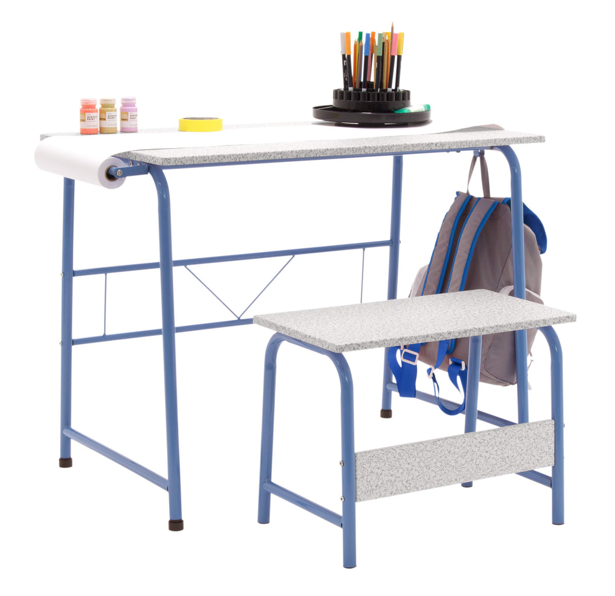 SD Studio Designs Project Center, 55126 Craft Table Play Desk with Bench, Blue SD STUDIO DESIGNS