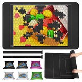CHODEYE Premium Rubber Jigsaw Puzzle Mat, Roll Up, Saver Pad 46” x 26” Portable Up to 1500 Pieces with Non-Slip Rubber Bottom and Smooth Polyester Top + Storage Bag, 6 Colorful Trays, Rolling Tube CHODEYE