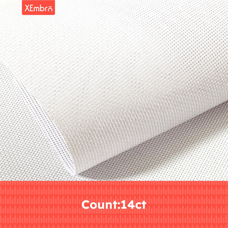 XEmbro 12 PCS Aida Cloth 14 Count, 4 Sizes White Cross Stitch Fabric for Craft Embroidery, Classic Reserve Aida Cloth for Embroidery Beginner, Needlework, Cross Stitch (5.9 to 11.8inch) XEmbro