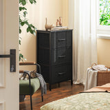 Casaottima Dresser for Bedroom Nightstand, Small Fabric Dresser Chests of Drawers, Closet Organizers and Storage with 3 Drawers, Black Casaottima