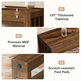 Tribesigns 63-inch Bar Table, Farmhouse Counter Height Pub Dining Table, Rectangular Kitchen Bar Height Table for Dining Room, Bistro, Restaurant,Rustic Brown Tribesigns