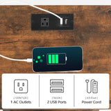 MAHANCRIS Side Table Set of 2, End Table with Charging Station, Nightstand with USB Ports and Outlet, Wooden Bedside Table for Small Space,Living Room, Bedroom, Easy Assembly, Rustic Brown ETHR79E01S2 MAHANCRIS