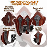 TESLYAR Gun Holder Wall Mount Ash Wood Wooden Gun Hanger Hook Stand Rack Gun Hanger Hardwood TESLYAR