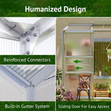 Showellgard 6x2ft Lean-to Polycarbonate Greenhouse, Small Walk-in Greenhouse, with Adjustable Roof Vent, Rain Gutter and Sliding Door, Outdoor Greenhouse for Terrace, Backyard GreenHouse 6'x2' Showellgard