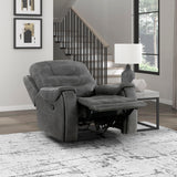 Lexicon Manual Recliner Chair, Home Theater Seating Recliner Armchair, Polished Microfiber Wall Hugger Manual Reclining Sofa Chair for Living Room/Office/Apartment, Dark Gray Lexicon