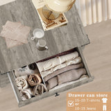 BTDWI Farmhouse 4 Drawer Dresser for Bedroom, 24" Wide Wood Dresser with Metal Handle for Bed Room, Hallway, Light Grey Rustic Oak BTDWI