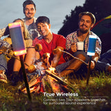 iJoy Wireless Speaker with 10 Hour Playtime - IP66 Waterproof, Dustproof, Weatherproof Light Up Bluetooth Tiki Speaker with LED Lights + Adjustable Stake Height for Use As Wireless Outdoor Speaker iJoy