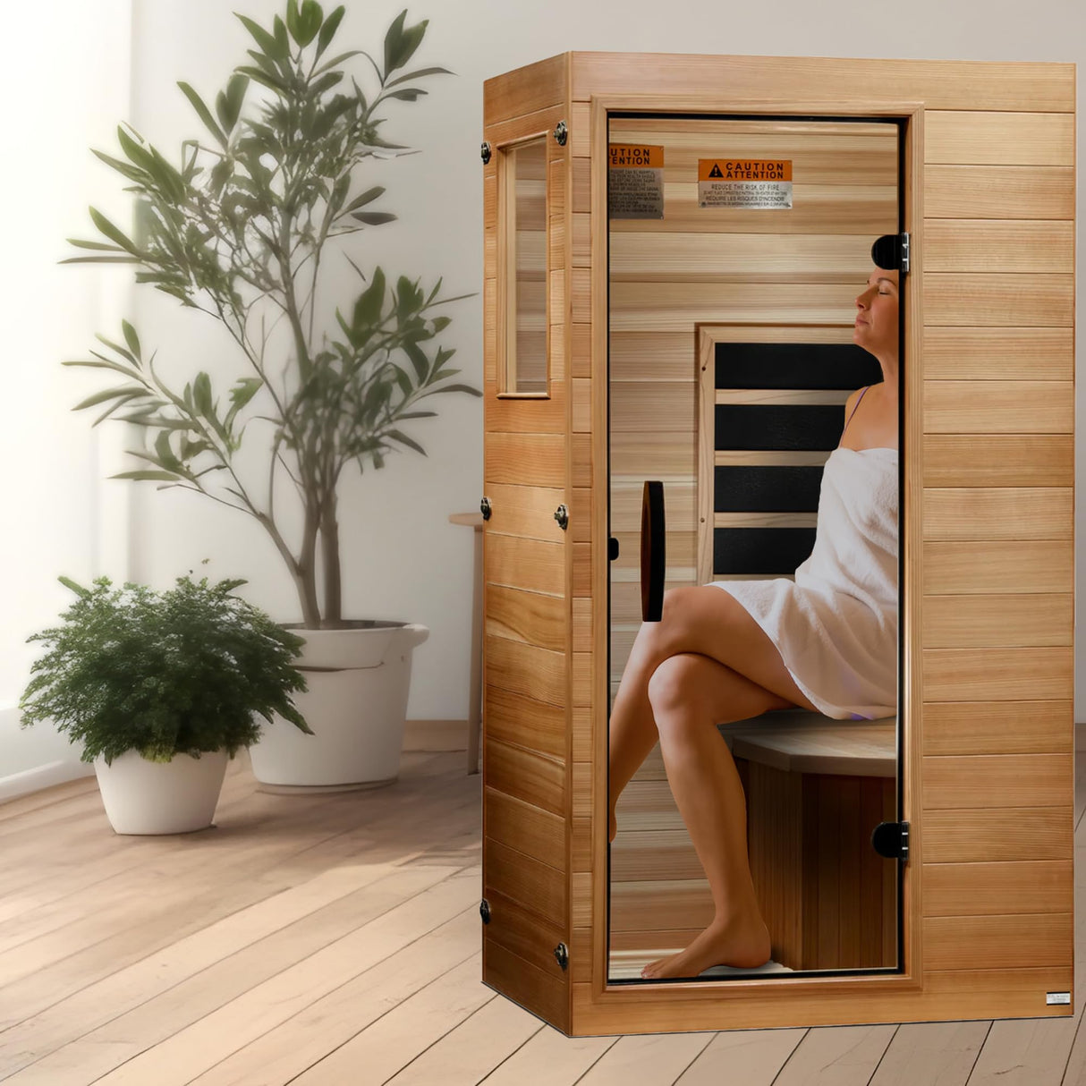 Dynamic Saunas Elite 1 Person Compact Ultra Low EMF FAR Infrared Sauna with Red Light Therapy & Bluetooth Speakers - Personal Indoor for Home & Gym DYNAMIC SAUNAS