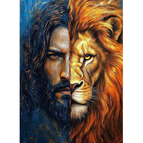 ZENDIYO Jesus Lion Diamond Painting Kits for Adults, 5D Diamond Art Kits for Adults Beginners, DIY Full Drill Diamonds Dots Gem Art Painting and Crafts for Home Wall Decor 12x16inch ZENDIYO