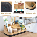 Detachable 7-Slot Wood Bathroom Organizer for Kids' Toothbrushes and Toiletries by GFWARE GFWARE