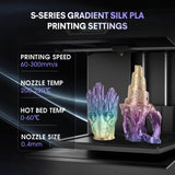 2024 Upgrade S-Series Silk PLA 3D Printer Filament, Shiny Multicolor Rainbow PLA Filament 1.75mm, Spiral Random Change PLA 3D Printing Filament for Most FDM, Kingfisher +/-0.02mm, 1kg/2.2lb CmaCaiv