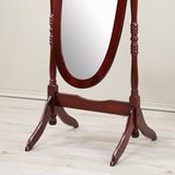 Roundhill Furniture Traditional Queen Anna Style Wood Floor Cheval Mirror, Cherry Finish Roundhill Furniture