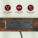 MAHANCRIS Bakers Rack with Drawer, Microwave Stand with Power Outlet, Coffee Bar Station with 4 Hooks, Kitchen Storage Shelf Rack 4 Tiers, for Kitchen, Dining Room, Rustic Brown and Black BRHR48E01 MAHANCRIS