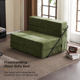 VINGLI Futon Sofa Bed Sleeper Sofa Chair Bed Floor Sofa Twin Small Couch Folding Mattress Couches for Living Room Floor Chair Freestanding RV Futon Couch for Indoor and Outdoor (Olive Green) VINGLI