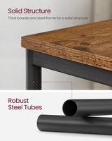 VASAGLE Side Table, Small End Table, Tall Nightstand for Living Room, Bedroom, Office, Bathroom, Rustic Brown and Classic Black ULET273B01 VASAGLE