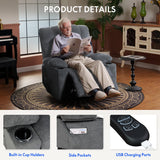 FLEXISPOT XL5 Dual OKIN Motor Power Lift Recliner Chair for Elderly, Lay Flat Electric Recliner with Massage & Heat, USB Ports, Fabric Reclining Sofa for Living Room Bedroom, Grey FLEXISPOT