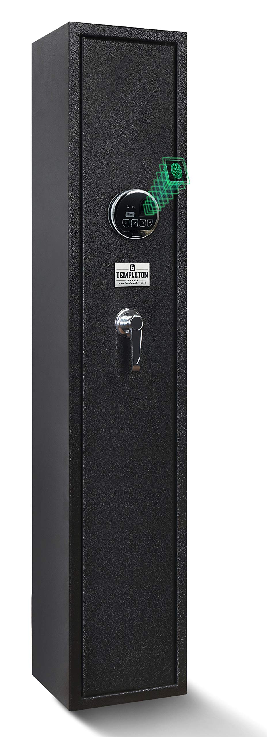 Templeton Quick Access Biometric Rifle and Gun Safe with Silent Mode - 4 Standard Rifle Capacity (without accessories) Templeton Safes
