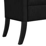 Yaheetech 52in Ottoman Bench Folding Storage Ottoman Bench Tufted Fabric Entryway Bench with Arms Footstool with Large Storage Foot Rest Seat Rolled Arms Cushioned Ottoman Black Yaheetech