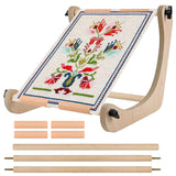 Embroidery Table Stand - Adjustable Cross Stitch Hoop Stand, Wood Embroidery Hoop Stand for Lap or Table, Cross Stitch Frame with 2 Sizes Rod embhand