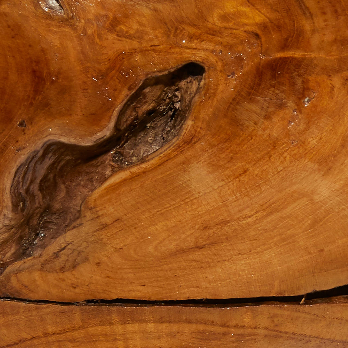 Deco 79 Teak Wood Handmade Side End Accent Table Live Edge End Table with Coiled Base, Side Table 13" x 13" x 20", Brown Deco 79