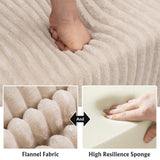 Boneless Modular Sectional Sofa, Cloud Couch with Left Facing Chaise, Oversized Deep Seat, L-Shaped, Soft Corduroy Fabric, Sectional Couch for Living Room -Beige NMXUXMN