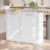 XM-ICE Tilt Out Trash Cabinet with Quick Installation and Deodorising Function, Wooden Trash Kichen Cabinet Holds Up to 2x13 Gallons Bins, Freestanding Trash Cabinet, White XM-ICE