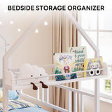 LIKIMIO Daybed with Pop Up Trundle, House Metal Twin Bed Frame with Bedside Storage,Sofa Day Bed for Living Room, Bedroom and Guest Room,White LIKIMIO