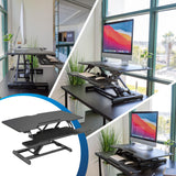 Mount-It! Electric Standing Desk Converter with 38" Tabletop, Height Adjustable Sit Stand Desk Riser, Motorized Desk Riser with Keyboard Tray and Device Slot, Fits Monitor & Laptop, Black Mount-It!