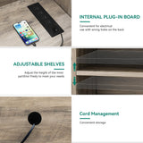 YITAHOME TV Stand for 65 Inch TVs, Entertainment Center with Storage Cabinets, Power Outlet & LED Light, Media Console Living Room Furniture, Washed Gray YITAHOME