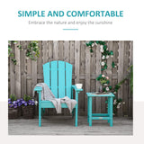 Outsunny Adirondack Chair, HDPE Fire Pit Chair, Weather Resistant Outdoor Chair for Patio, Garden, Backyard, Lawn, Turquoise Outsunny