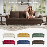 COPIAE 91 Inch Lawson Sofa with Extra Deep Seats Oversize, Mid-Century 3-Seat Sofa Couch, for Living Room, Apartment, Lounge, Brown COPIAE